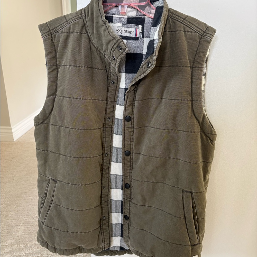 Men's Olive Quilted Vest
